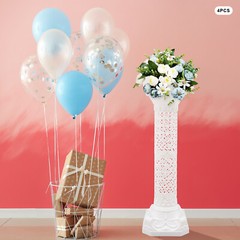 4PCS White Wedding Roman Column, Roman Columns Wedding Column Flowerpot Stand