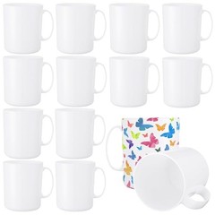 Pcs Plastic Mugs with Handle oz Unbreakable Plastic Coffee Mugs 12 White