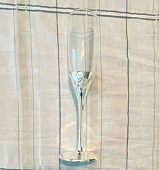 Lenox True Love Champagne Flutes Set of 2 Clear/Silver Heart Stem Glass