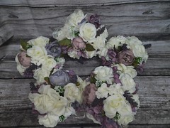 5 Wedding Table Centerpieces, Floral Reception Centerpiece,Vintage Style, Purple