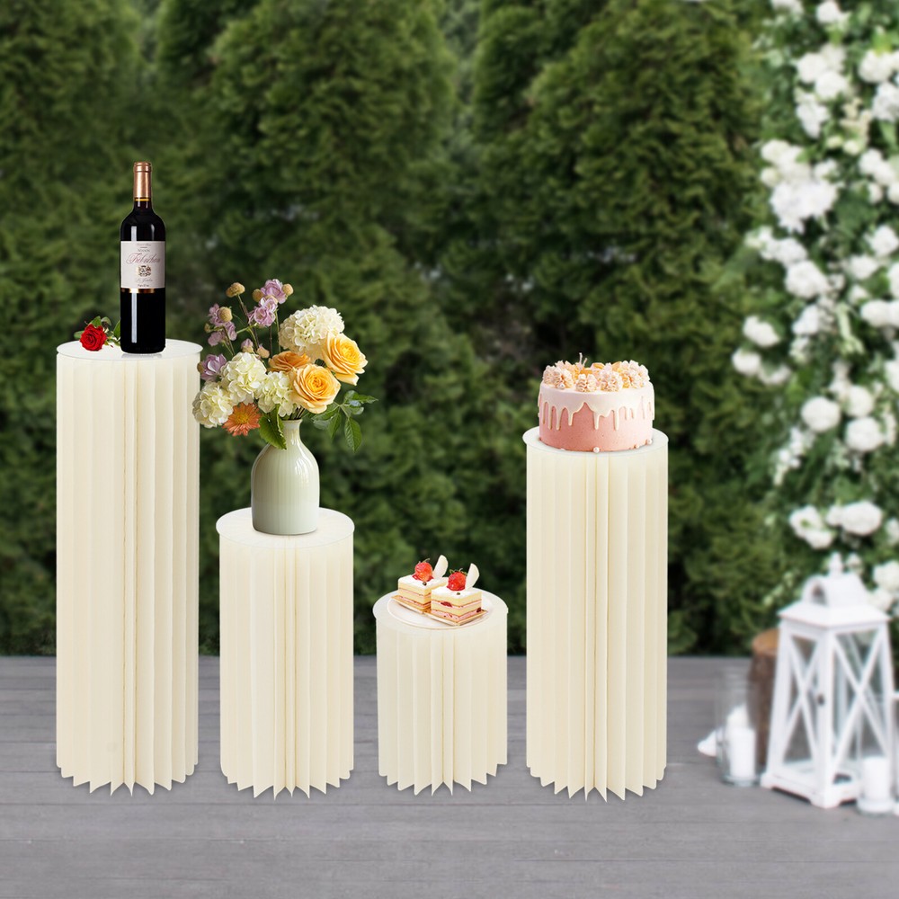 4PCS Cylinder Pedestal Flower Stands Wedding Cake Flowers Display Stand