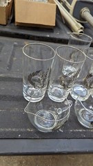 Vintage 25th Wedding Silver Anniversary Glasses Cups Drinkware Party