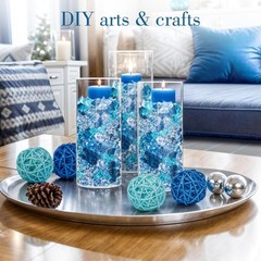 DomeStar Premium Blue Fake Ice, 150PCS 2.5Cups Acrylic Ice Rocks Plastic Rocks