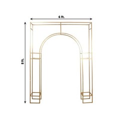 7 ft GOLD Metal Rectangular Wedding ARCH in Arc de Triomphe Style Party Events