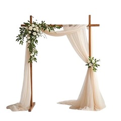 Elegant Ivory Chiffon Wedding Arch Draping Fabric – 1/4 Panels, 20ft Each
