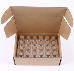 MaxMau 24PCS 10ml Glass Bottles Mini Vials with Cork Stoppers for DIY Clear