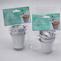 6 Count Favor Set Tins White Bucket Details Accessories Greenbrier – 2 Packages