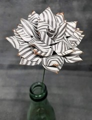 Handmade Paper Flower on stem (Gray Pattern No.2) for Wedding, St. Valentine’s