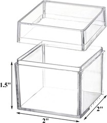 36 Pack Acrylic Square Cube Small Clear Box With Lids Treat Gift Boxes Candy Sto
