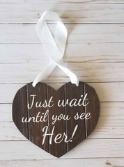 Ring Bearer Flower Girl Wedding Sign «Here Comes Your Forever» country chic EUC