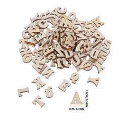 100 Pcs Wooden Letters Child Learning Small Alphabets Crafts Slices for