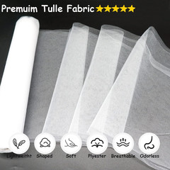 White Tulle Fabric Rolls, 54 Inch by 10 Yards (30 Ft) Tulle Ribbon for Wedding P