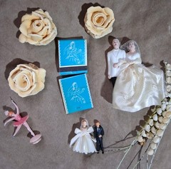 Vintage Wedding Cake Toppers Roses N More ! Early 60s