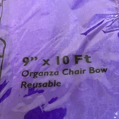 Natural Star Inc. NST Organza Chair Bow Purple 9″ x 10 feet Reusable Lot of 6