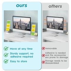 4 Pcs Multifunction Computer Monitor Memo Board, Clear Acrylic