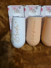 Elegant Park Champagne Tumblers Wedding Bride, Maid Of Honor, 5 Bridesmaids NEW