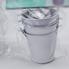 6 Count Favor Set Tins White Bucket Details Accessories Greenbrier – 2 Packages