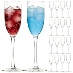 16 Pack Acrylic Champagne Flutes Sparkling Wine Glasses | Unbreakable BPA Clear