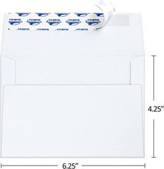 ValBox A4 Photo Envelopes 100 Qty 4 x 6 White (4.25 x 6.25 Inches),
