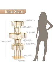 Gold Metal Crystal Flower Stand Wedding Centerpiece 5 Tier