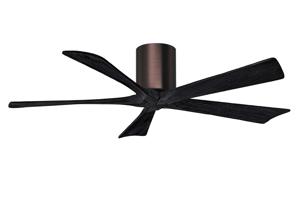 Matthews Fan IR5H-BB-BK-52 Irene-5H five-blade flush mount paddle fan in Brushed