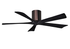 Matthews Fan IR5H-BB-BK-52 Irene-5H five-blade flush mount paddle fan in Brushed