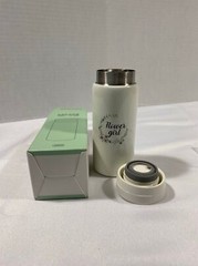 Handmade laser engraved double insulated flower girl 200ml flask NIB hot & cold
