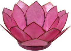 Ebros Seashells Lotus Flower Votive Tea Light Candle Holder 4.25″D (Coral Pink)