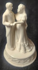 Vintage Ceramic Wedding Cake Topper Figurine (Bride & Groom) by Russ