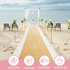 Burlap Aisle Runner for Wedding Ceremony, 36″ X 20Ft Natural Burlap Wedding Aisl