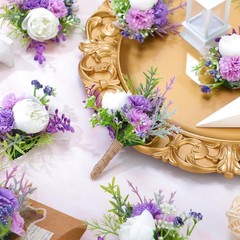 36 Pcs Wedding Corsage and Boutonniere Set Artificial Rose Wedding Corsage Wr…