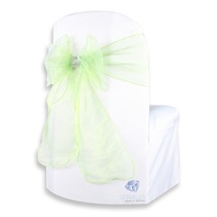 150 pcs Organza Chair Cover Bow Sash 108″x8″ – Sage Green – w/ Bow Covers wm