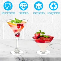 50 Pack Plastic Martini Glasses,5 oz Disposable Cocktail Glasses,Unbreakable