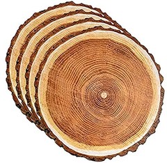 Disposable Wooden Slice Paper Place Mats 50 Pack 13.5″ Round Rustic Brown