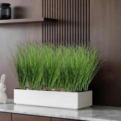 3 Green 20″ Artificial Faux Grass Sprays Stems Wedding Party Home Centerpieces