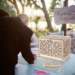 DIY Rustic Wedding Card Box with Lock Wooden Gift Card Box Holder Graduation …