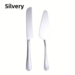 Golden Cake Cutting Set, Knife & Server, Thickened Steel, Gift for Wedding
