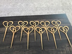 1-10 Numbers Wood Signs Wedding Heart Table Number Wooden Table Numbers Rustic