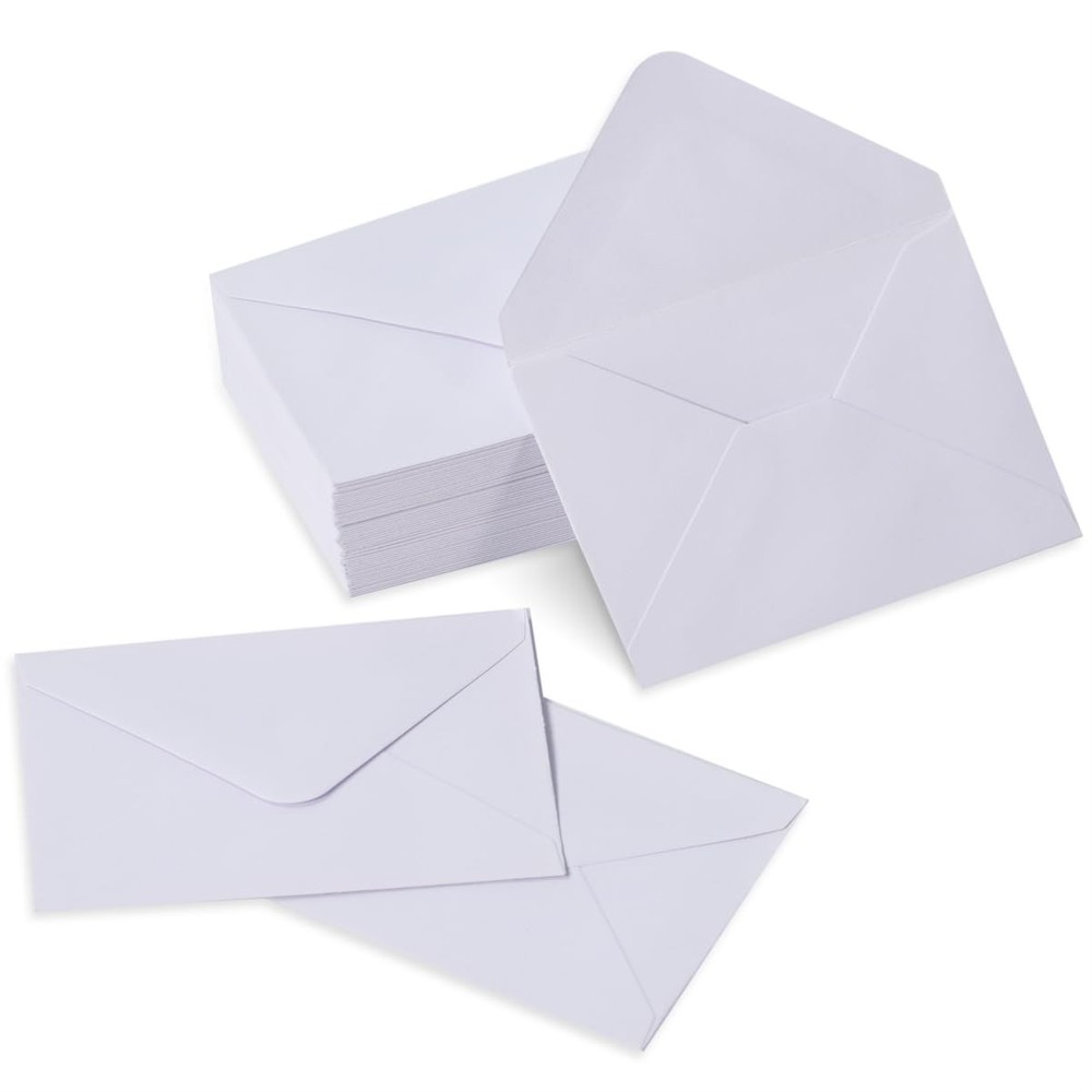 100 Pack 4 x 2.75″ Mini Envelopes 120GSM Gift Card 4 x 2.75 inches, White-100
