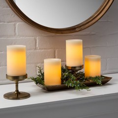 4pk Threshold 5″ x 3″ LED Flameless Black Wick Pillar Candle White