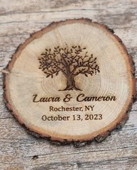 Wood Coasters as Wedding Favors for Guests ( 25 pieces )