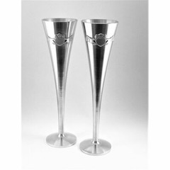 Mullingar Pewter Claddagh Wedding Flutes Boxed Set of 2 Irish Pewter 10 » High.