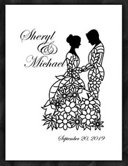 Bride and Groom Dancing Personalized Photo Art Print Wedding Marriage