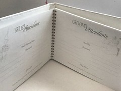Wedding Guestbook , Red Rose Flowers of Love Shaped Heart, on Musical Drop