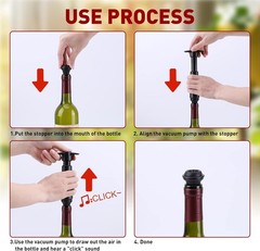 20 Pieces Wine Stoppers with Vacuum Pump Preserver Bottle Opaque