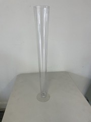 (Set of 4) 39 1/2 Trumpet Clear Glass Vases Wedding Party Centerpieces Event