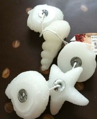 Hallmark Seashells Tea light Candles Beach Seaside Villa 5 White Shells Lot Set