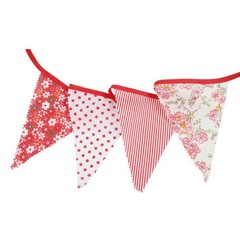 33 Ft Vintage Flower Fabric Bunting Banner 36 Triangle Flag for Party Decor
