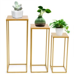 3PCS Golden Metal Stand Wedding Decoration Road Lead Flower Centerpieces Column
