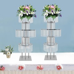 NONECN Five Tier Crystal Flower Stand Wedding Centerpiece
